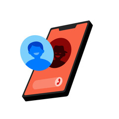 mobile phone screen talking to scammer, scam and phishing. Scam. Scammer getting access to money, bank card data. Online crime. screen with incoming call from scammers. Cybercrime concept