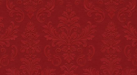 Crimson Damask: Rich Texture, Deep Red Hues AI Generated