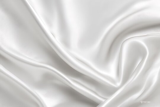 A smooth, elegant white silk or satin texture, perfect for use as a background in high-end design projects.