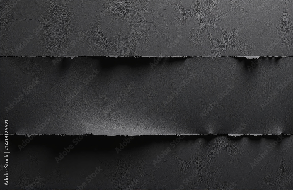 Poster a dark grey rough textured background with a wide black web banner overlaying a black and white abst