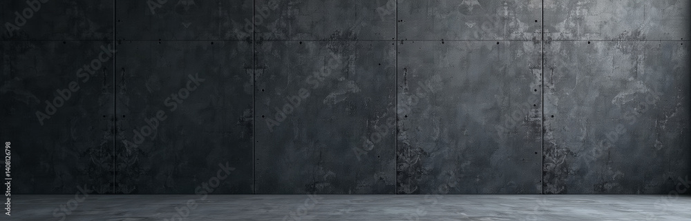Poster A Dark, Rough Concrete Wall Serves As A Textured Background For Designs In A Web Banner Format With Ample Space To Spare.
