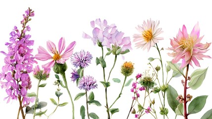 Obraz premium Illustrating the Healing Power of Herbs and Flowers in Nature's Vibrant Palette