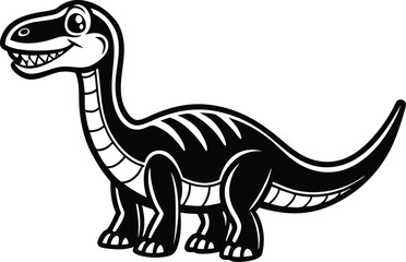 tyrannosaurus dinosaur vector illustration, dinosaur line art coloring page on white background.