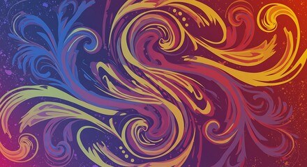 Vibrant Swirl: Abstract Art in Warm & Cool Hues AI Generated