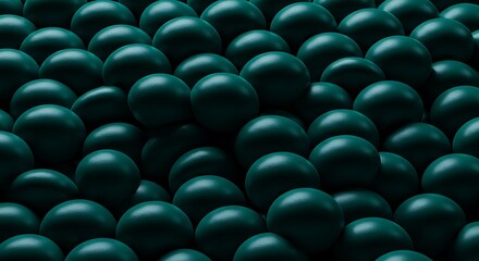 Fototapeta premium Deep Teal Spheres: 3D Rendered Texture & Light AI Generated