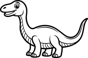 tyrannosaurus dinosaur vector illustration, dinosaur line art coloring page on white background.