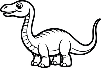 tyrannosaurus dinosaur vector illustration, dinosaur line art coloring page on white background.
