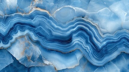 Blue agate stone texture with intricate patterns and layers showcasing natural beauty and elegance in mineral formations, geology concept