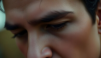 close up of a person with a cell phone