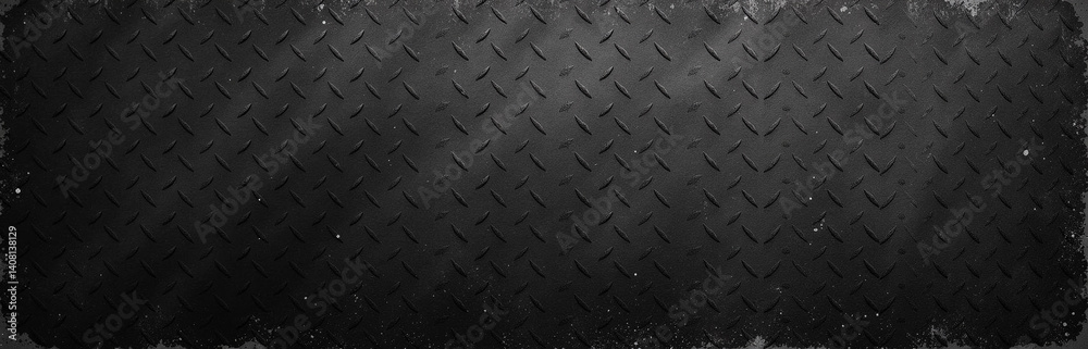 Aufkleber A Website Header Features A Black Grunge Banner On An Abstract Metal Or Simple Black And White Background With Ample Space For Copy.