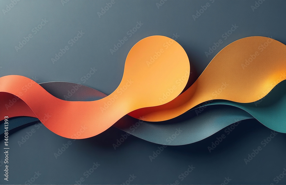 Poster Abstract Design Elements Include Geometric Shapes, Gradients, And Metallic Effects On A Wide Panoramic Background With A Matte Finish.