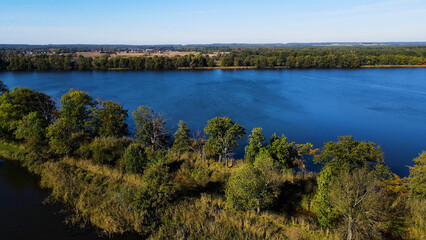Naklejka premium lakes autumn view from above landscape