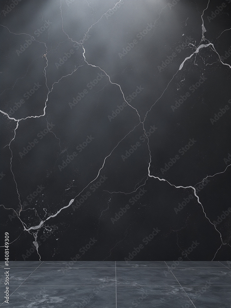 Aufkleber Dark Gray Stone Background With A Marble Effect And Ample Space For Text Or Graphics In A Wide, Panoramic Format.