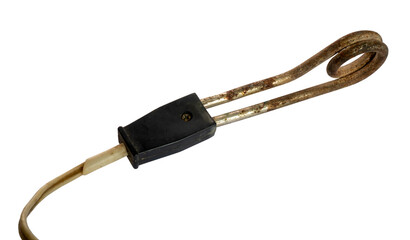 Old immersion heater isolated on transparent background