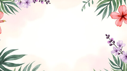 Fototapeta premium A white background with a flowery border