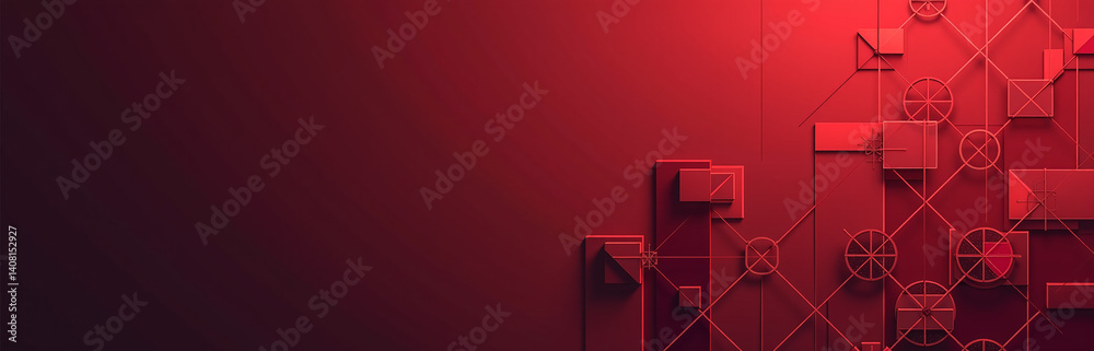 Poster Geometric Pattern On Dark Abstract Red Background Allows For Modern Web Banners And Creative Designs To Take Center Stage Easily.