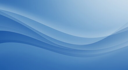 Naklejka premium Serene Blue Waves: Abstract Digital Art AI Generated