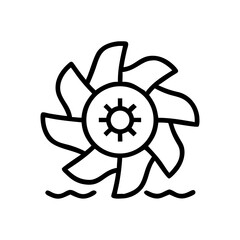 Obraz premium Water Turbine Icon Outline Design on a Minimalist Background 