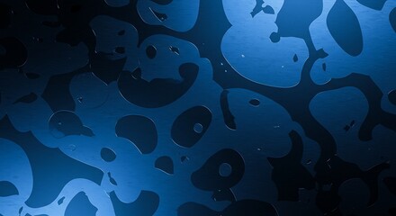 Deep Blue Abstract: Organic Forms, Shadowy Depth AI Generated