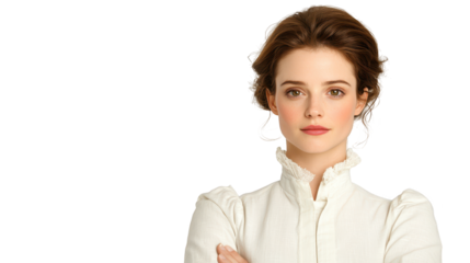 Confident woman with crossed arms, embracing empowerment and independence confident