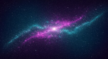 Fototapeta premium Cosmic Dance: Teal & Magenta Nebula AI Generated