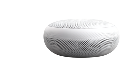 Modern white smart home speaker, enhancing connectivity and seamless audio experience