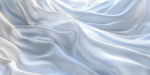 Obraz premium White fabric with folds concept background. White textile wallpaper. Digital photo style illustration. AI artwork. 