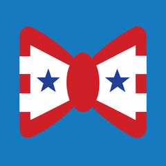 Obraz premium Bow Tie Icon Vector Art – 4th of July Patriotic Bow Tie Design Illustration