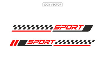 Side body graphic sticker design for car vectors. design stripes sports for car wrap. racing decals