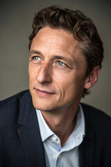 Obraz premium A close-up portrait of a man with striking facial features and deep, expressive eyes. A mix of strength, character, and emotion captured in a single moment