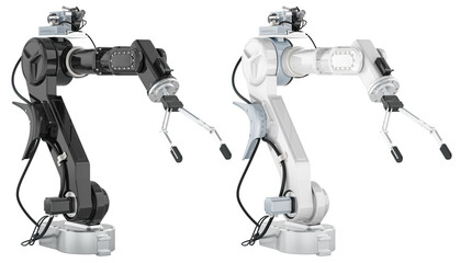 Robotic Arms, 3D rendering isolated on transparent background