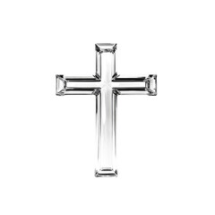 Crystal Cross  Transparent Religious Symbol on Transparent background