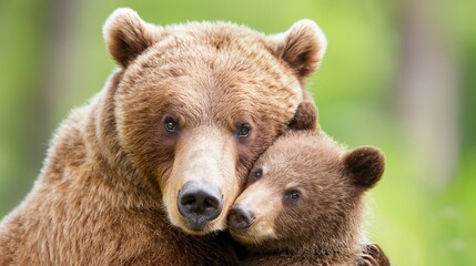 Obraz premium Grizzly Bear Mother and Cub