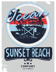 Tropical Surf paradise typography retro funny surf board design
