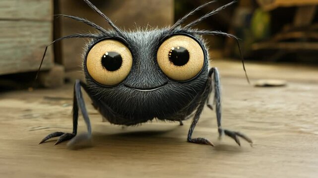 Psychedelic Cartoon Insect Character Vector Illustration of a Cute Ladybug and Butterfly on a Branch