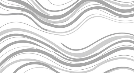 Obraz premium Silver Wave Abstract: Fluid Grey Lines on White AI Generated