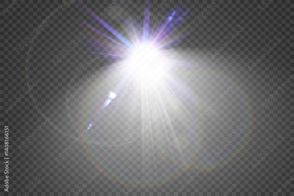 Poster glowing star, sparkle, light streak, and shimmering particle on transparent background for overlays 