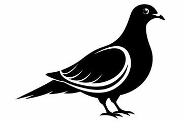 Mourning dove silhouette black vector