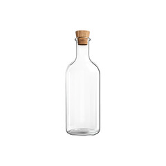 Empty Glass Bottle with Cork Stopper - Mockup for Product Design