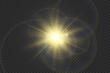 Glowing star, sparkle, light streak, and shimmering particle on transparent background for overlays and magical effects.
