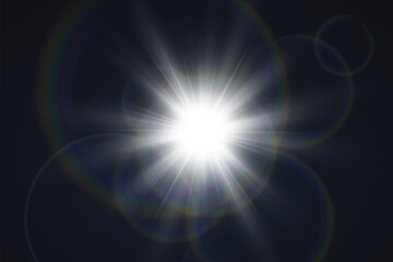 Obraz premium Glowing star, sparkle, light streak, and shimmering particle on transparent background for overlays and magical effects. 