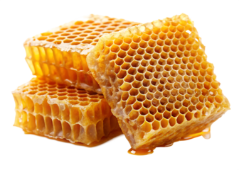 Honeycombs isolated on white background, PNG, ai generated.