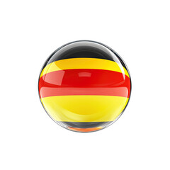 Glass Sphere with Ugandan Flag - 3D Render