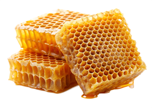 Honeycombs isolated on white background, PNG, ai generated.