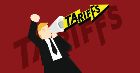 New Tariffs Effect Foreign Trade Barriers by United States of America Illustration Concept Vector Art