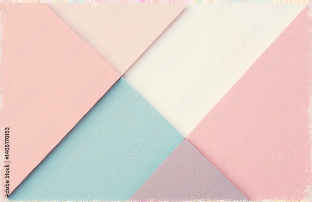 Aufkleber Soft Pastel Colors In A Geometric, Diagonal Design With Grainy Texture And Subtle Color Gradient Create An Abstract, Vintage Feel.