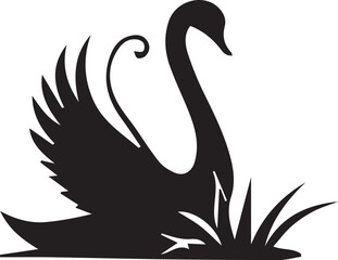 Fototapeta premium Swan silhouette vector EPS