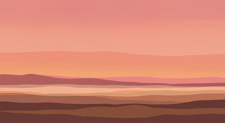 Obraz premium Desert Sunset: Warm Hues, Serene Landscape AI Generated