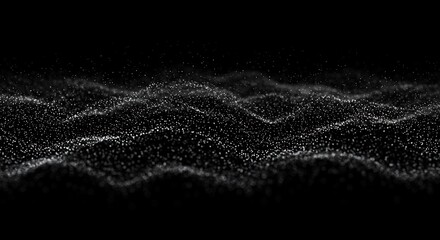 Dark Matter: Monochromatic 3D Render of Particle Waves AI Generated