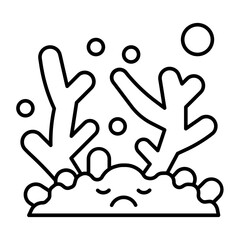 Obraz premium Coral Reef Vector Line Icon Design